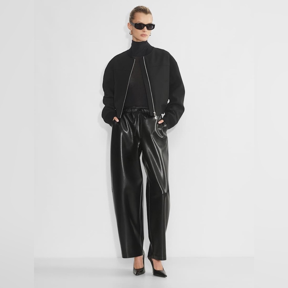 Black Leather Pants - Brown Babaton Wide Leg Faux Leather Pants - Effie Pant